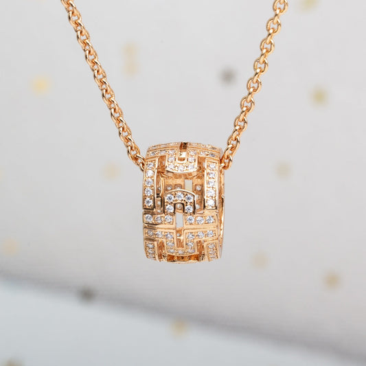Bvlgari PARENTESI NECKLACE PINK GOLD DIAMOND