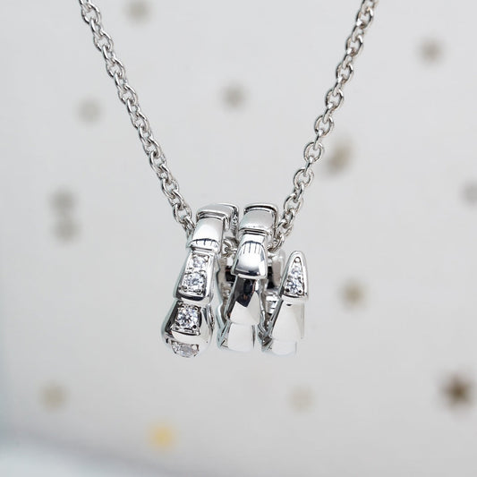 Bvlgari SERPENTI SILVER NECKALCE DIAMOND