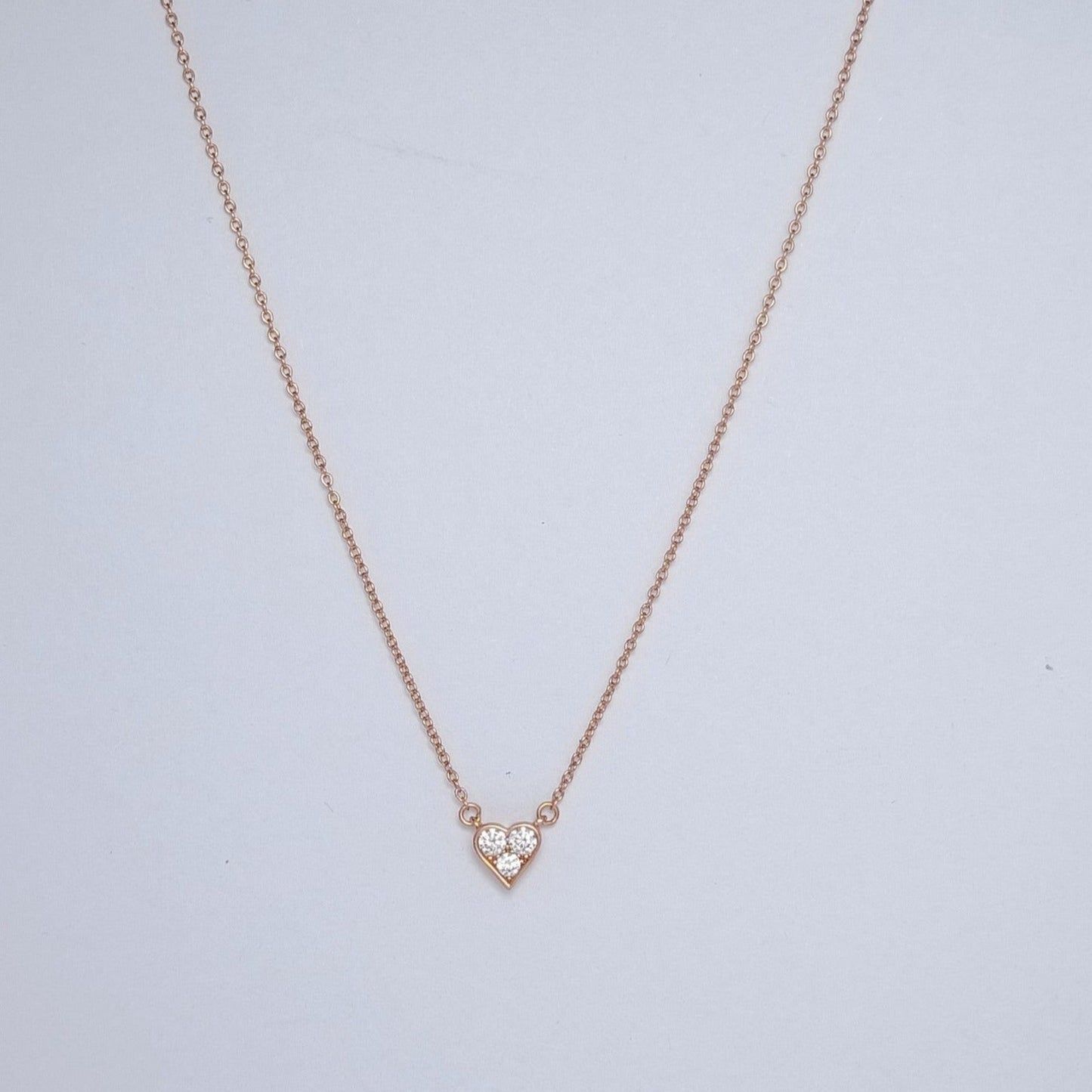 TIFFANY HEART 3 DIAMONDS PEDANT NECKLACE