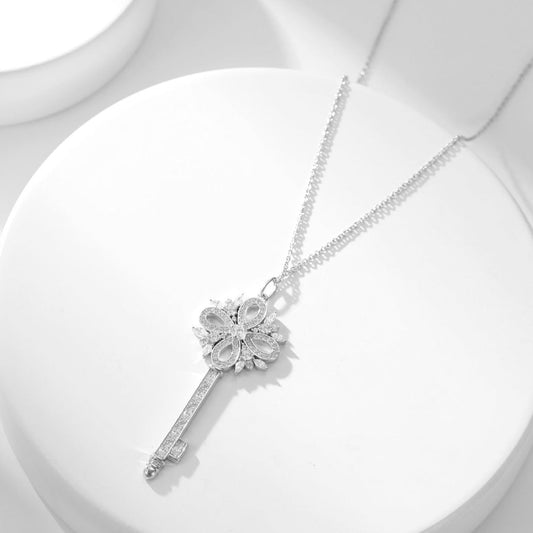 TIFFANY KEY VICTORY SILVER DIAMOND NECKLACE