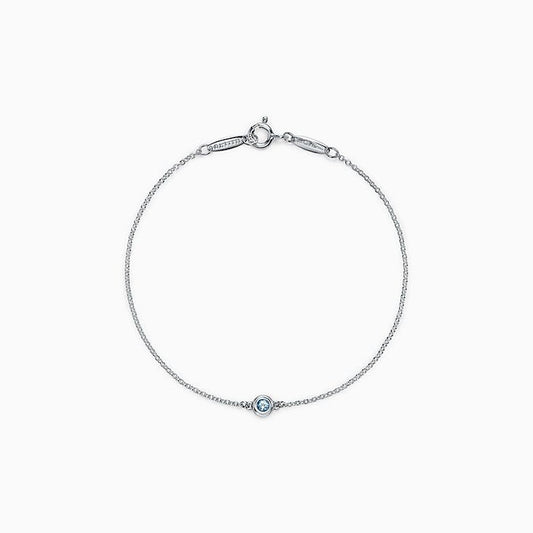 TIFFANY DIAMOND STERLING SILVER AQUAMARINE BUBBLE BRACELET