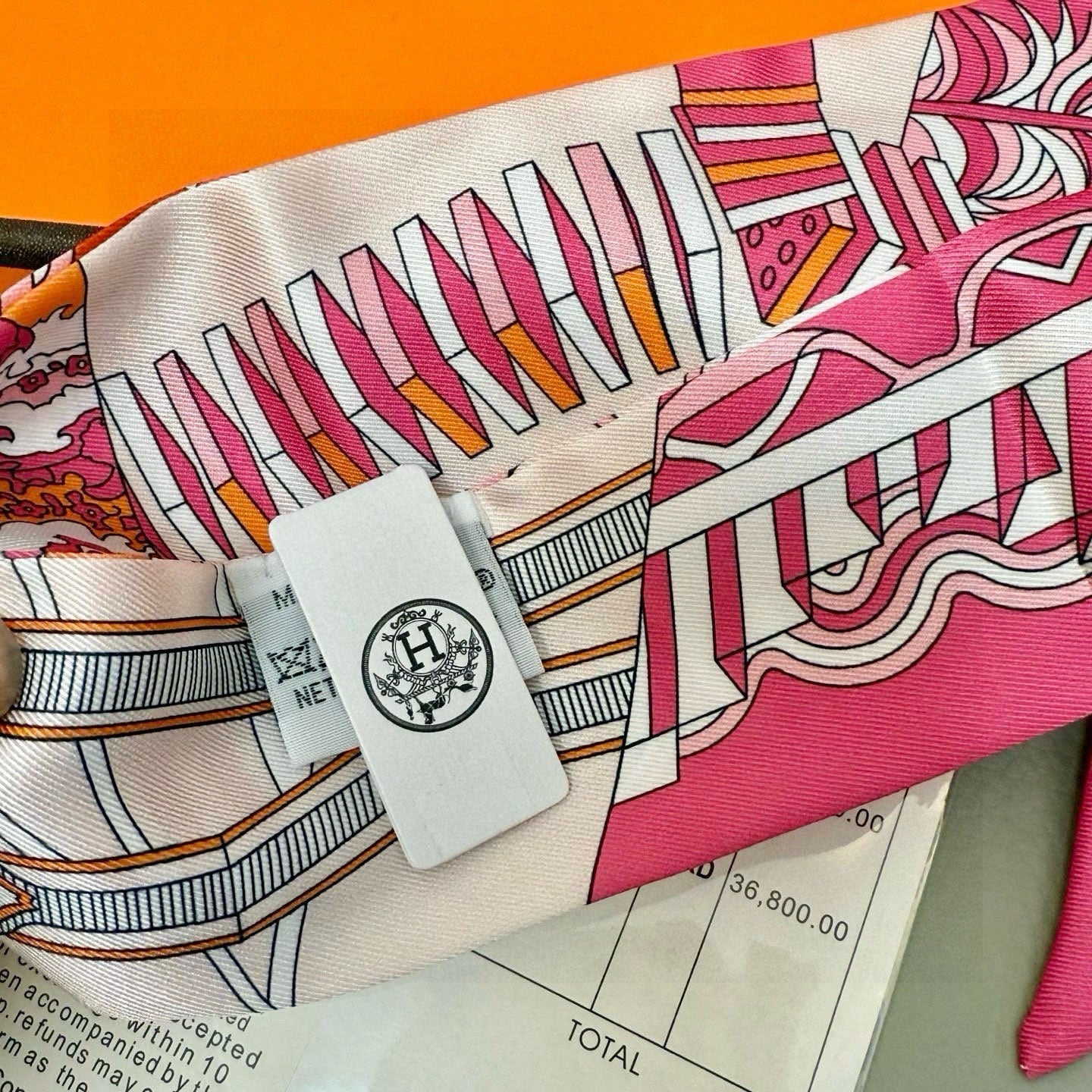 HERMES HERMES 25S SILK NECKERCHIEF 86 IN SILK 714347
