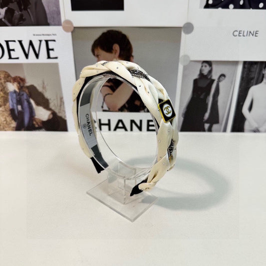 CHANEL HAIRBAND  LOGO WHITE FOR WOMEN 151339
