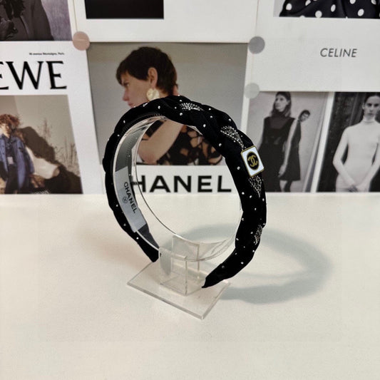 CHANEL HAIRBAND  LOGO BLACK FOR WOMEN 151340
