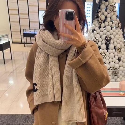 CHANEL SCARF 190 CM IN DESERT BROWN CASHMERE 393185