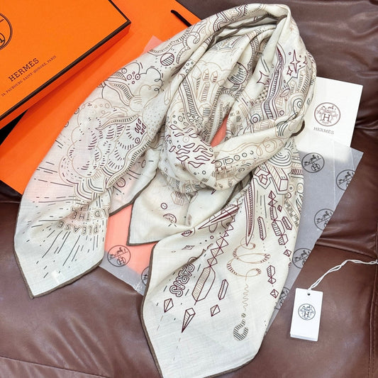 HERMES HERMES 25S SCARF 135 IN SILK 854788