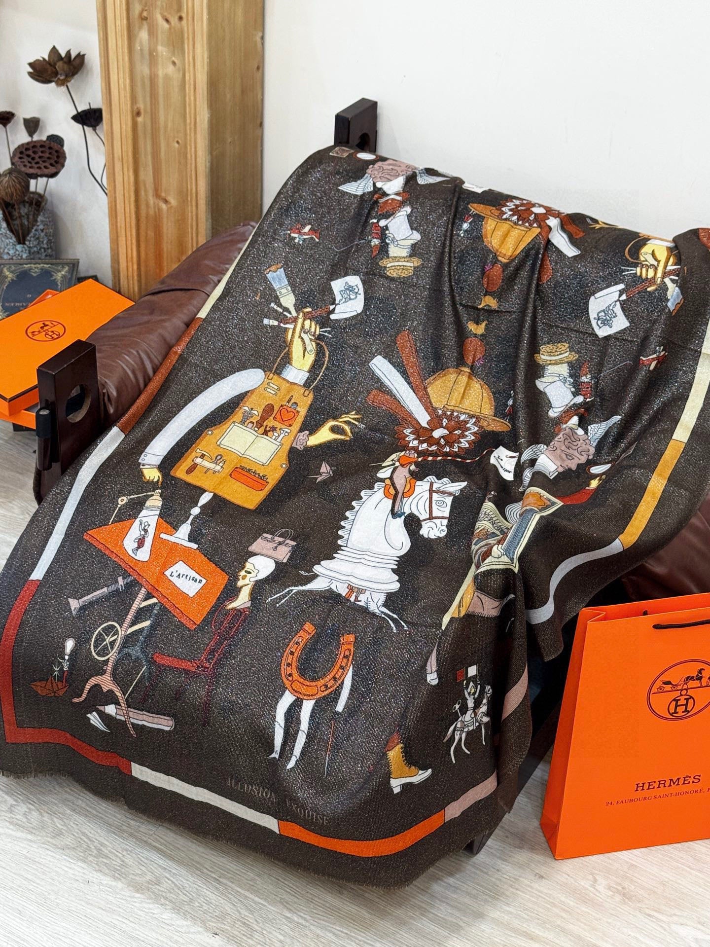 HERMES HERMES 25S SCARF 200 IN SILK 856441
