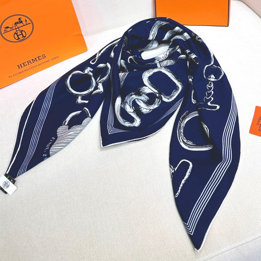 HERMES HERMES 25S SCARF 135 IN CASERE SILK 854594