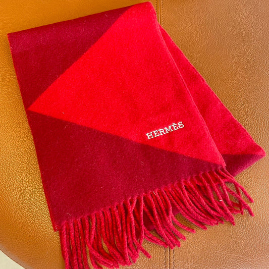 HERMES SCARF 150 CM IN CRIMSON RED CASERE