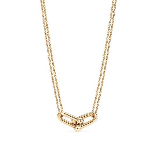 TIFFANY HARDWEAR GOLD DOUBLE LINK NECKLACE